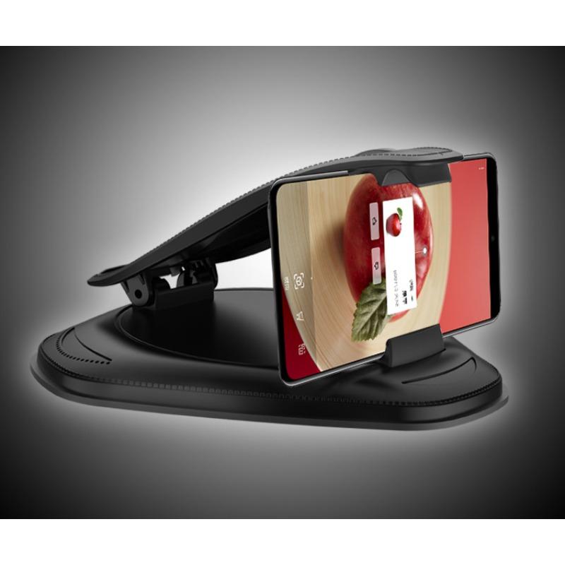 Car Phone Holder Dashboard Non-Slip Mat Mount Adjustable Cell Phone Stand with HUD Display for GPS Navigation Universal for IPhone Android