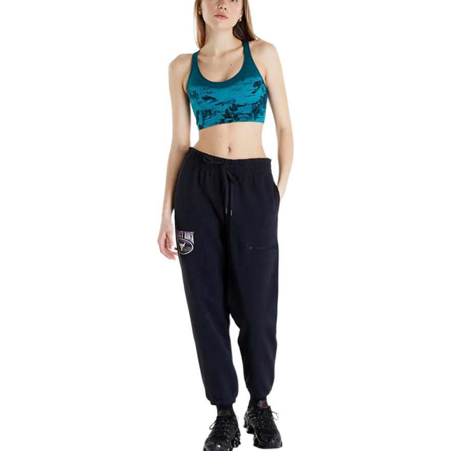 Under Armour Project Rock Logo Printed Drawstring Cuffed High Weight Training Casual Pants Women Pants Black 1383305-001