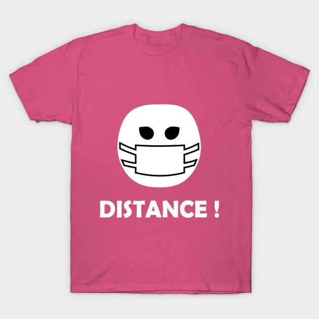 Buy Men Premium Cotton Harajuku T Shirt Keep Distance Print Men's Tee ...