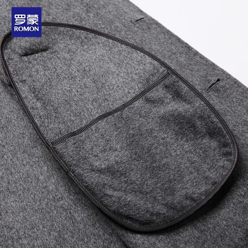 ROMON Men's Over-Knee Double-Faced Wool Blend Long Coat