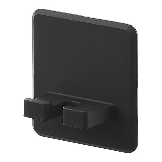 Yamazaki Jitsugyo 10297 Silicone Suction Cup Toothbrush Holder Black W5.2 x D2.3 x H6cm Tower Floating Storage Toothbrush Holder Toothbrush Stand