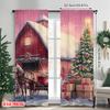 2pcs 2D Flat Printing Christmas Window Drapes Christmas Trees8 Versatile Fabric Without Electricity Festive Holiday Perfect for