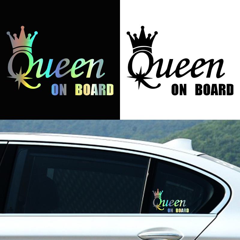G174 20x13 Cm Car Stickers Vinyl Decal QUEEN ON BOARD Motorcycle Decorative Accessories Creative Waterproof