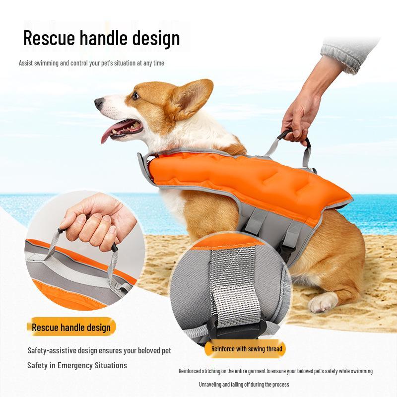 Summer Dog Swimsuit & Portable Life Jacket with Air Pump