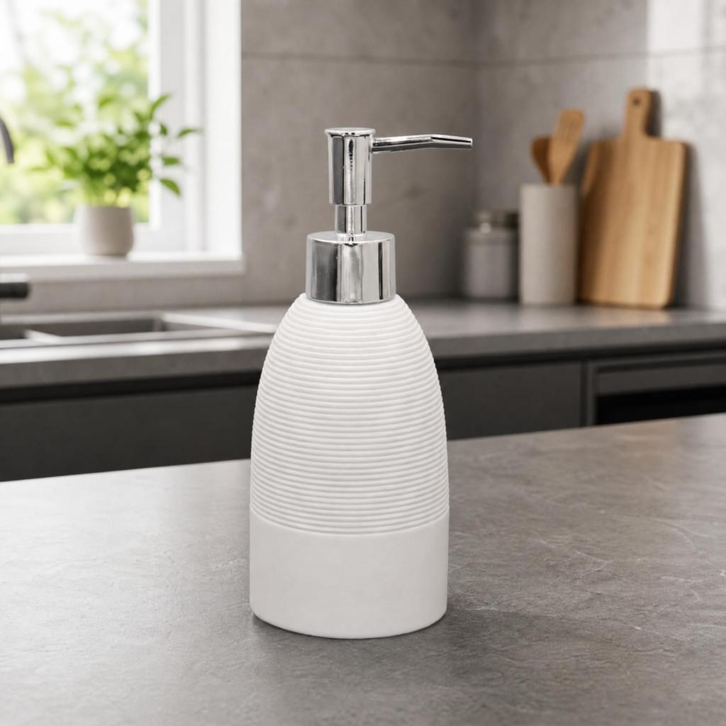 Resin Countertop Dispenser Bottle with Handaction Pump Ergonomic Frosted Soap