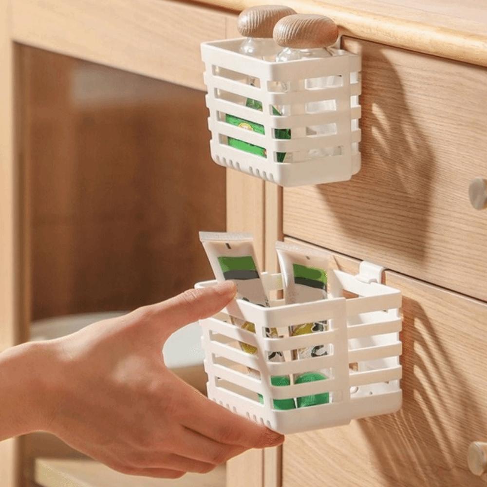 Plastic Retractable Small Baskets Space Saving Hanging Storage Box Utensil Holder  for Kitchen