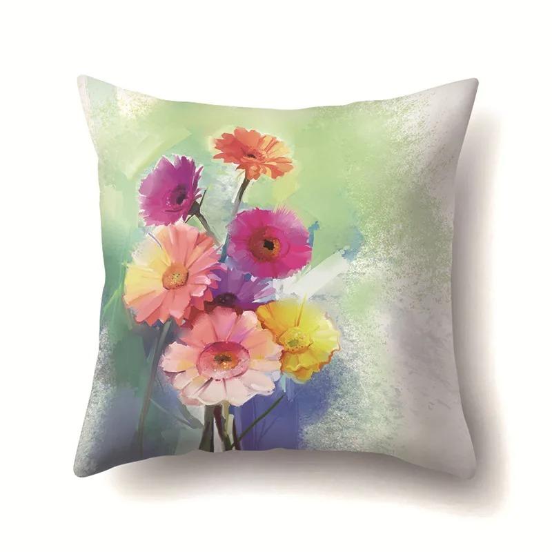 Heimdekoration Blumendruck Kissenbezug Sonnenblume Rose Gänseblümchen Kissenbezug Wohnzimmer Sofakissenbezug Schlafzimmer Zimmerdekoration