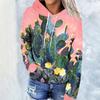 Vintage Printed Hooded Sweatshirt Sportwear Coat for Women 3D Pocket Hoodies Autumn Women's Pullovers