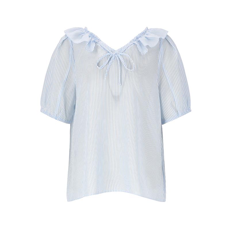 SOUP Neck Shirring Blouse (Oy5Sst8)