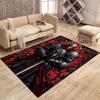 Knight Armor with Red Background Pattern Rug Carpets for Bedroom Living Room Sofa Mat Creative Door Mat Cloakroom Home Decor