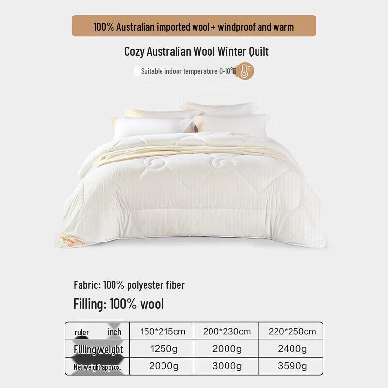 LUOLAI Australian 100% Wool Quilt