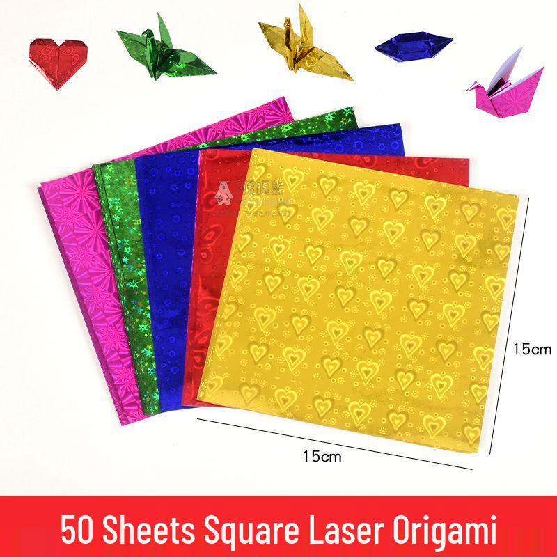 Papel de Origami Pérola 15 cm, 10 Cores - Quadrado Brilhante para Artesanato Infantil e Manualidades.