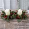 Anéis de vela românticos, castiçal de flores artificiais, guirlanda de velas, decoração de Natal