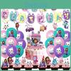 Vibrant Gabbys Dollhouse Theme Party Decorations Including Balloons Cake Topper And Banners