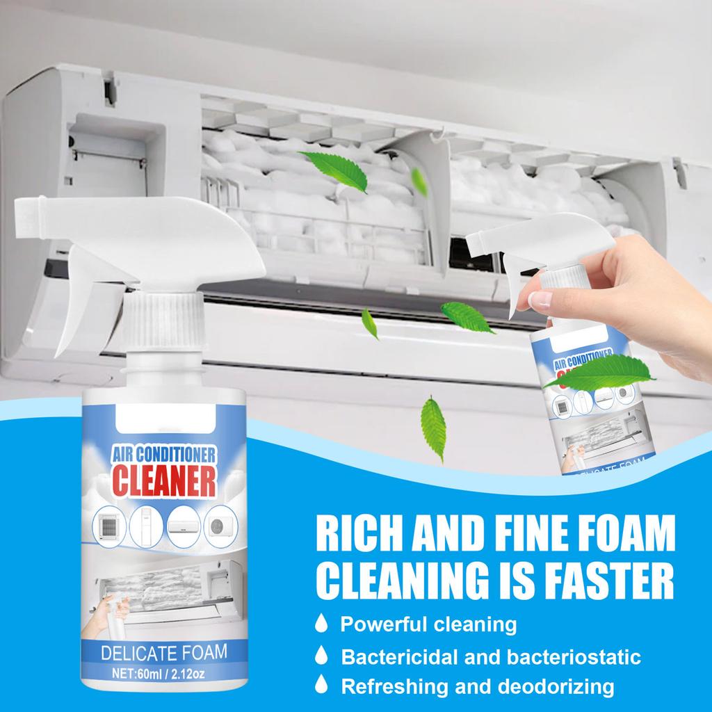 Air Conditioner Spray Foam Cleaner 60ml Powerful Cleaning Not Hurt Coil Cleaner for Restaurants Schools Stadiums