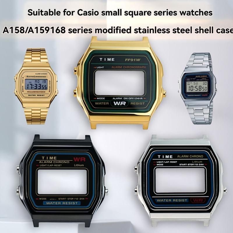For Casio Small Square Series A158/A159 168 F91modify Stainless Steel Case Accessories and Replace with High-quality Shell
