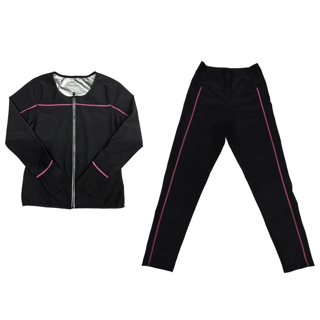 Women's Sauna Suit Body Shaper Long-Sleeve Fitness Set for Running & Outdoor Exercise