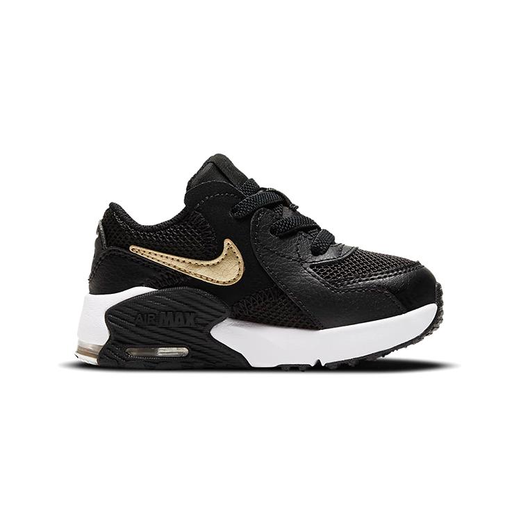 Nike Air Max Excee Abrasion Resistant Mid top Toddler Shoes Black Gold Infant And Toddler CD6893-006