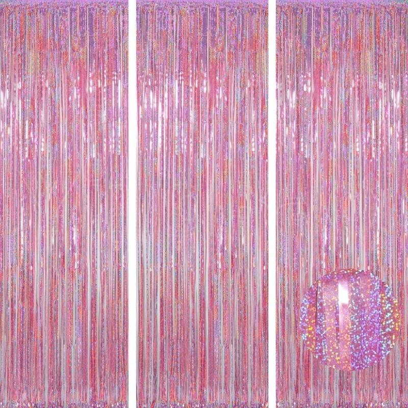 1/2/3Pack Glitter Party Backdrop Metallic Foil Tinsel Fringe Curtain Birthday Wedding Graduations Decoration Anniversary Photo. 5