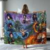 Demon Slayer Anime Print Flannel Blanket High Quality Warm Comfortable Cover for All Seasons Perfect for Gifts Home Decor