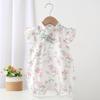 Summer New Baby Clothing Chinese Style Thin Short Sleeve Jumpsuit Cool and Breathable Baby Girl Clothing