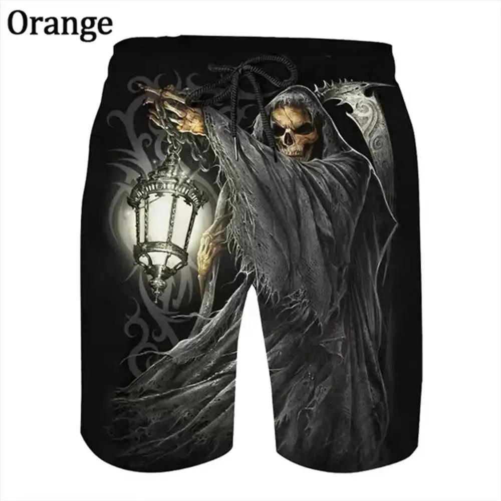 Skull Ghost Skeleton Horror Dark Boxing Shorts Pants 3D Print Training Unisex Men Women Quick Dry Fitness Gym Sport Workout Casual Streetwear