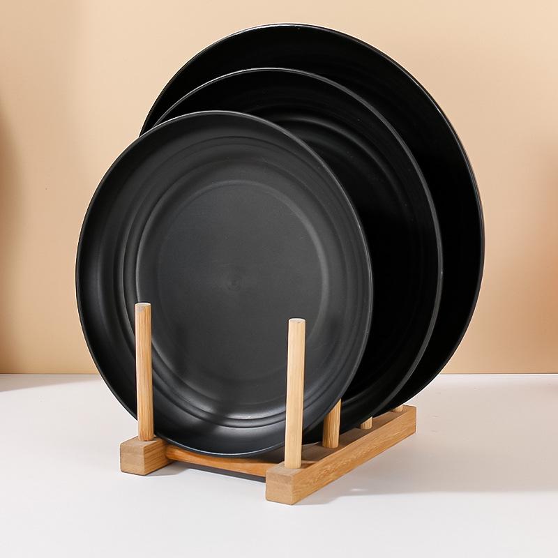 Set di Piatto Rotondo per Dessert e Snack in Paglia di Grano - Piatto Raccogli Ossa Stile Giapponese