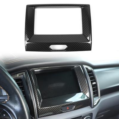 Car Carbon Fiber Color Navigation Frame Cover Trim For Ford For RANGER T7 T8 2015+ Interior Decoration