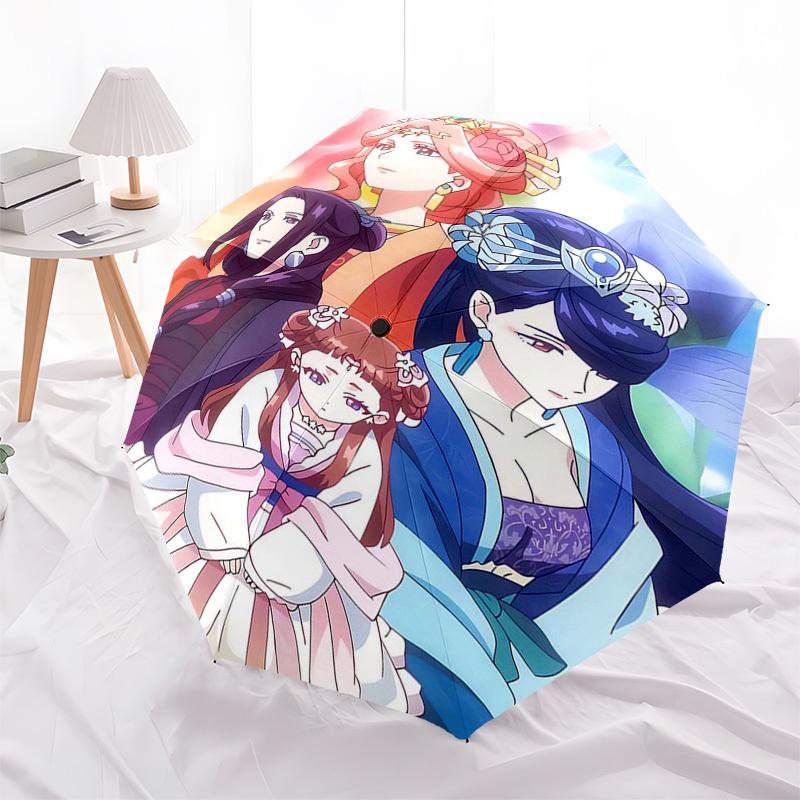 1pc Outdoor Umbrella with Anime Characters - Automatic Opening/Closing - Portable 3-Fold Design - 8-Rib Iron Frame - Perfect Gift for Fans, Trave