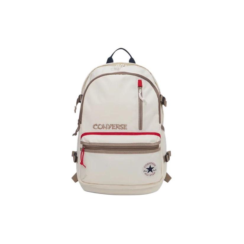 Converse Straight Edge Casual Portable Zipper Closure Polyester Backpack Unisex Backpack Off-White 10026815-A01 Milk White