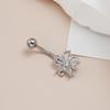 Stainless Steel Belly Button Ring Dangle Navel Ring Belly Piercing External Thread Cubic Zirconias Navel Ring Piercing