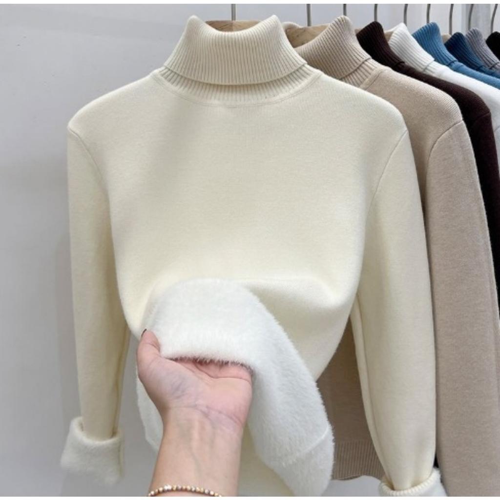 Svetr s vysokým límcem pro ženy, Slim fit a zeštíhlující top na podzim a zimu, Černé pletené základní triko se stylovým vzhledem