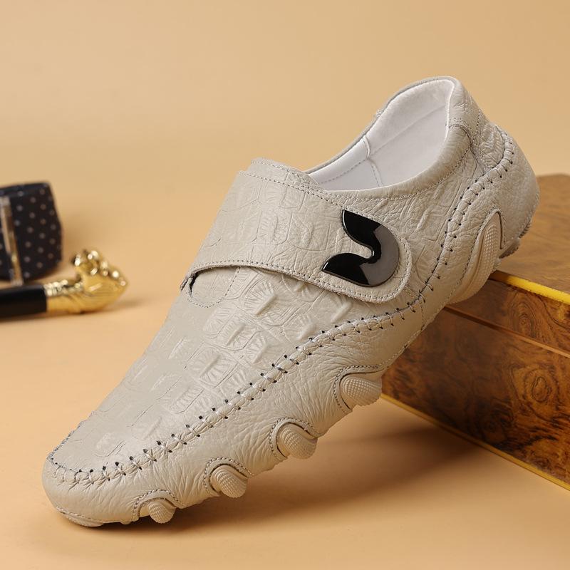 Fashion Men's Shoes Genuine Leather Luxury Crocodile Pattern Business Casual Shoes Men Loafers Mocassins High-quality Men's Dress Shoes