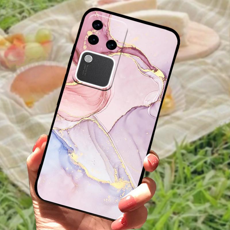 For Vivo V30 Pro Case For Vivo V30 Lite Shockproof Silicone Soft Marble Black Bumper Funda Coque for Vivo V30 V2318 Phone Shell