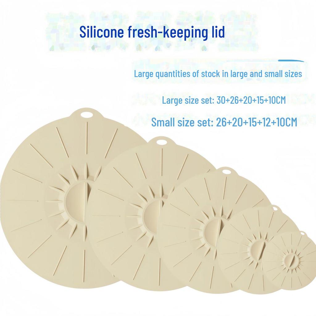 Ensemble de 5 couvercles en silicone pour conserver la fraîcheur: Étanche, résistant à la chaleur, facile à nettoyer