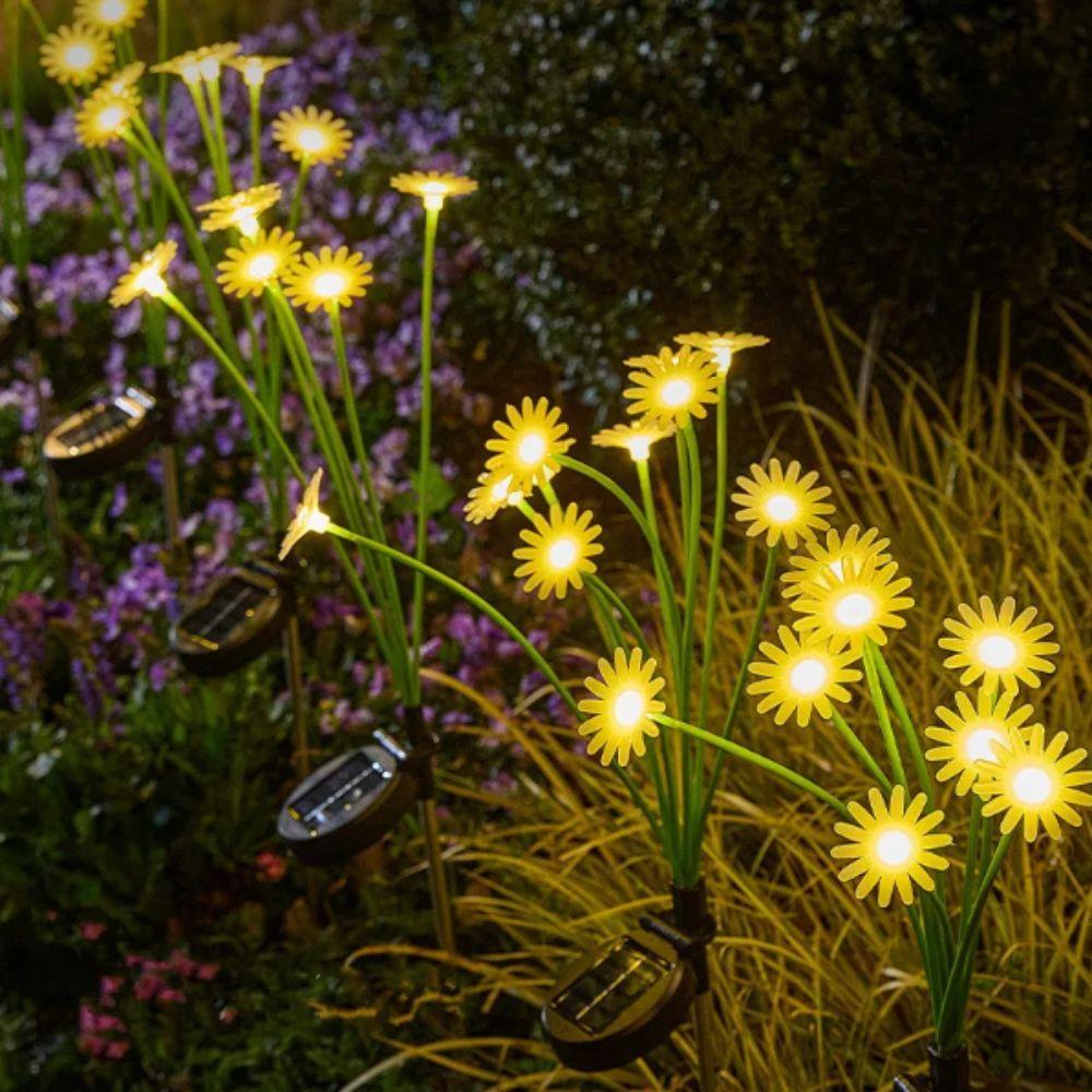 LED Solar Lamp Solar Daisy Lights Simulation Flower 6/8/10 LED Solar Landscape Lights Solar Powered Ground Plug