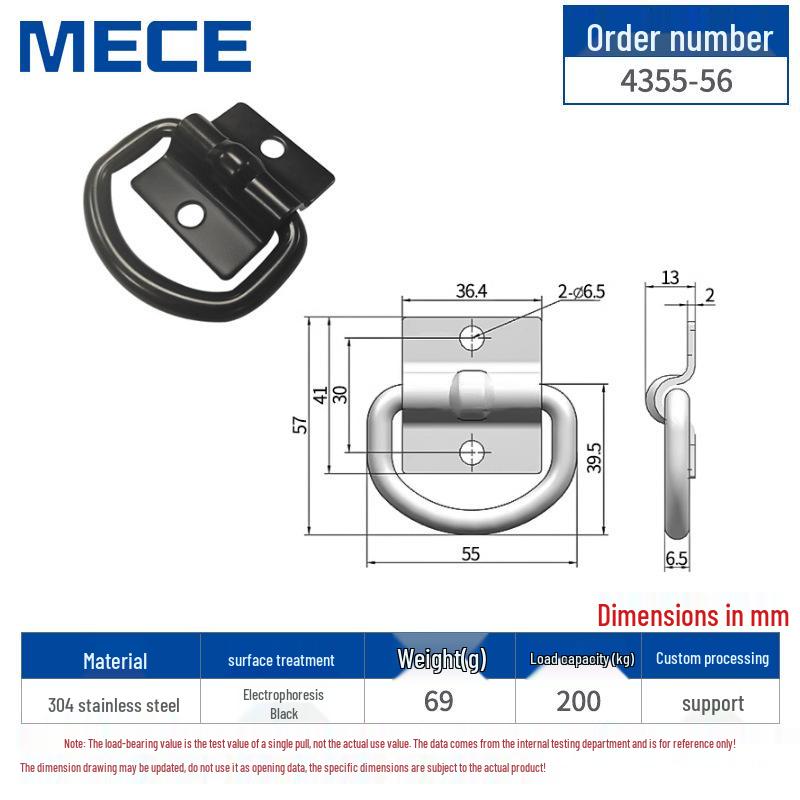 Heavy Duty D-Ring Truck Bed Tie-Down Hook with Triangle Latch