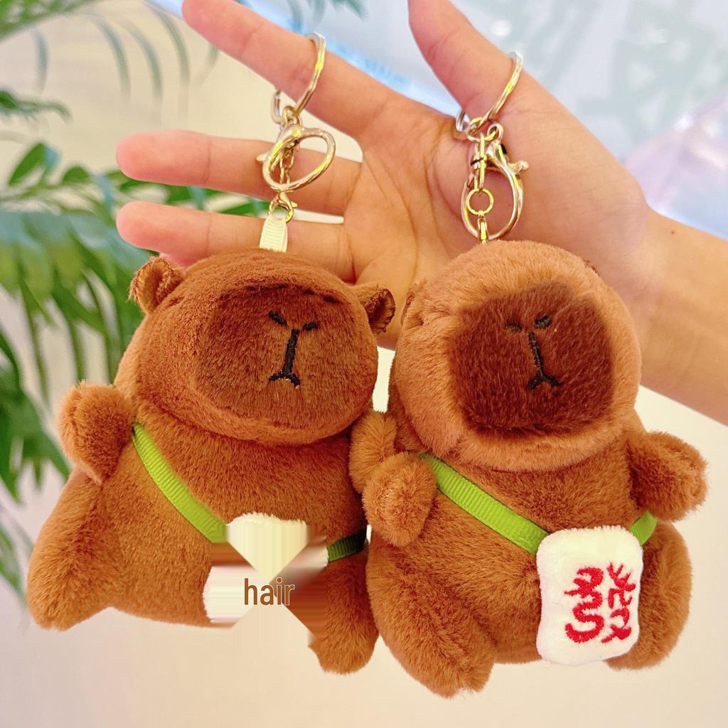 Viral Capybara Backpack Charm: Plush Toy Keychain and Pendant