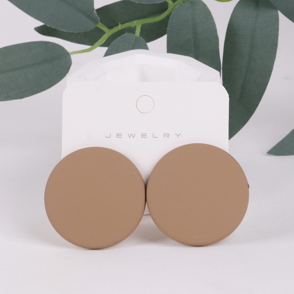 Trendy Korean Red White Black Pink Stud Earrings For Women Girl Geometric Big Square Round Acrylic Earrings Fashion Jewelry Gift