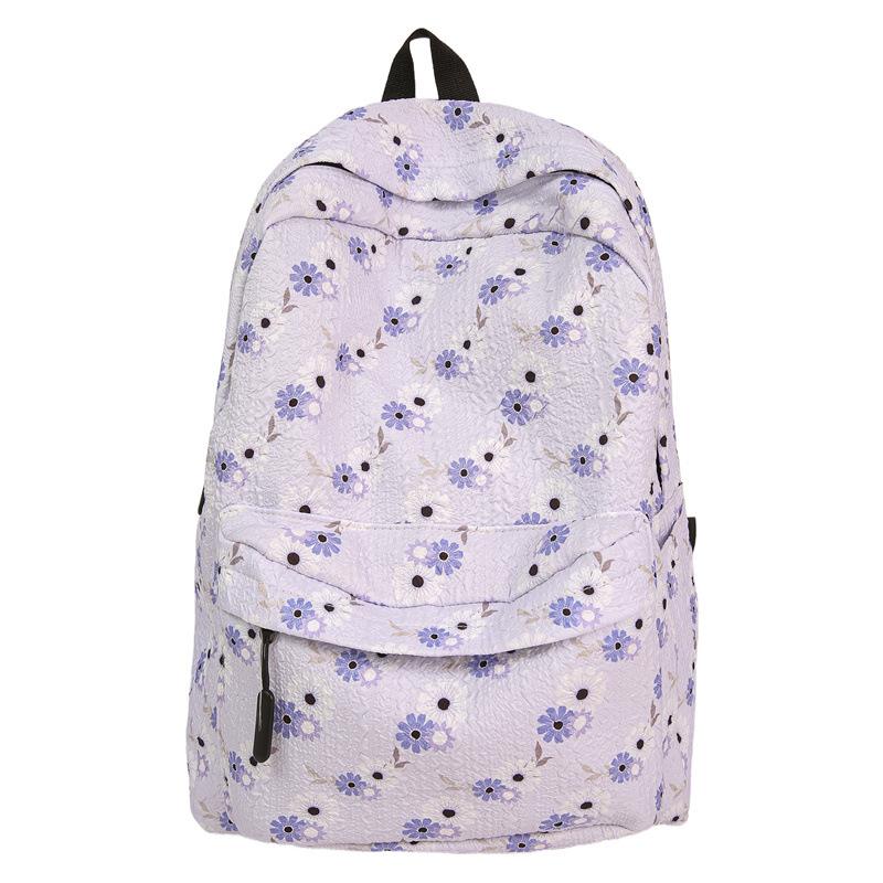 Schoolbag Simple Casual Foam Printed Backpack Sweet Girl Student High Value Backpack Lightweight Small Flower Student School Bag