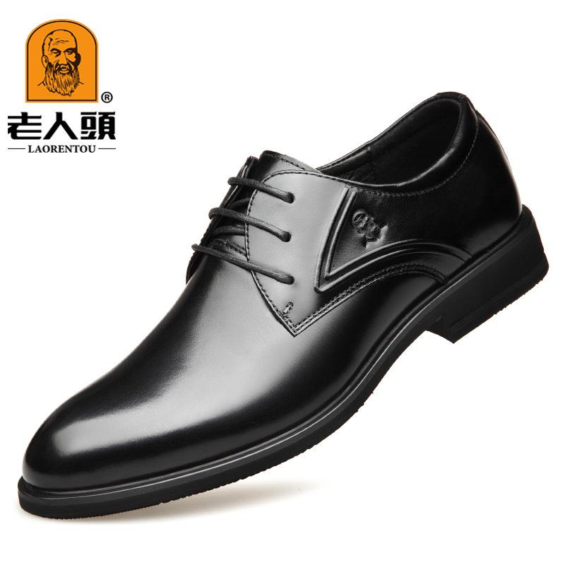 

Туфли из кожи с головой старика, первый слой коровьей кожи, мужские, для бизнеса, работы, платья, профессиональные, повседневные кожаные туфли, джентльменские, рабочие, мужские туфли 38 чёрный