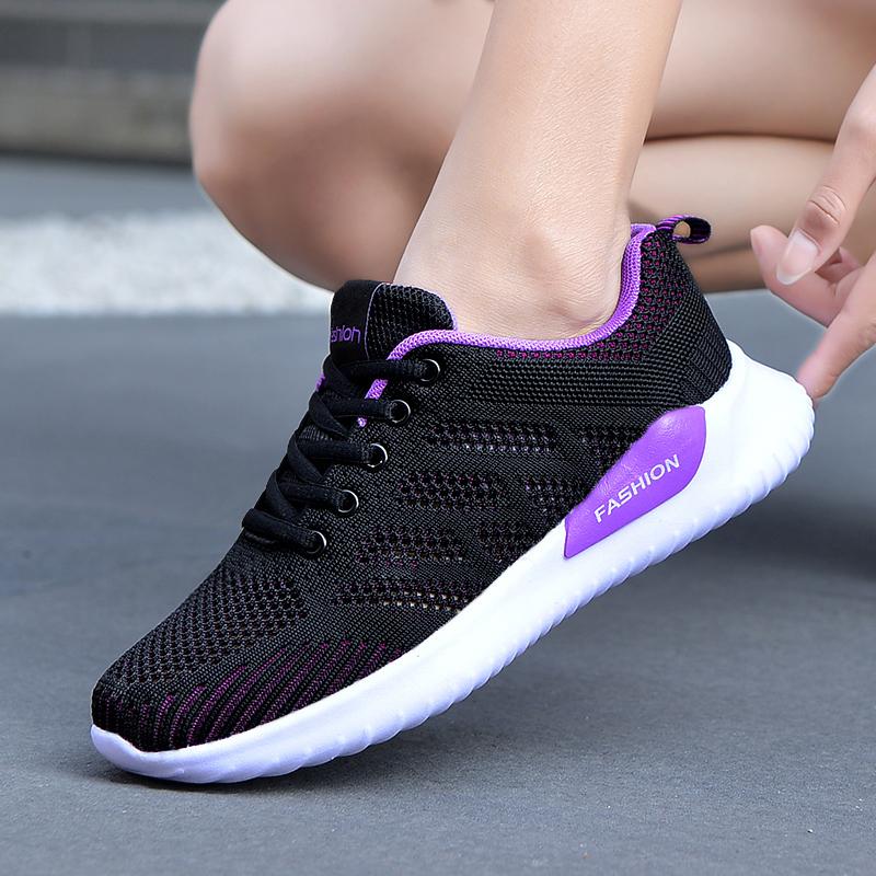 Fashion Breathable Women Running Shoes Lightweight Anti slip Female Sports Shoes Outdoor Soft Women's Sneakers Lace Up Fashion Tennis