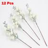 12pcs Artificial Christmas Glitter Berries Stems Xmas Tree Wreath DIY Decor