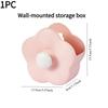 1PC Flower Makeup Brush Storage Box Wall Hanging Home Bathroom Vanity Table Top Comb Toothbrush Cute Cartoon Storage Box