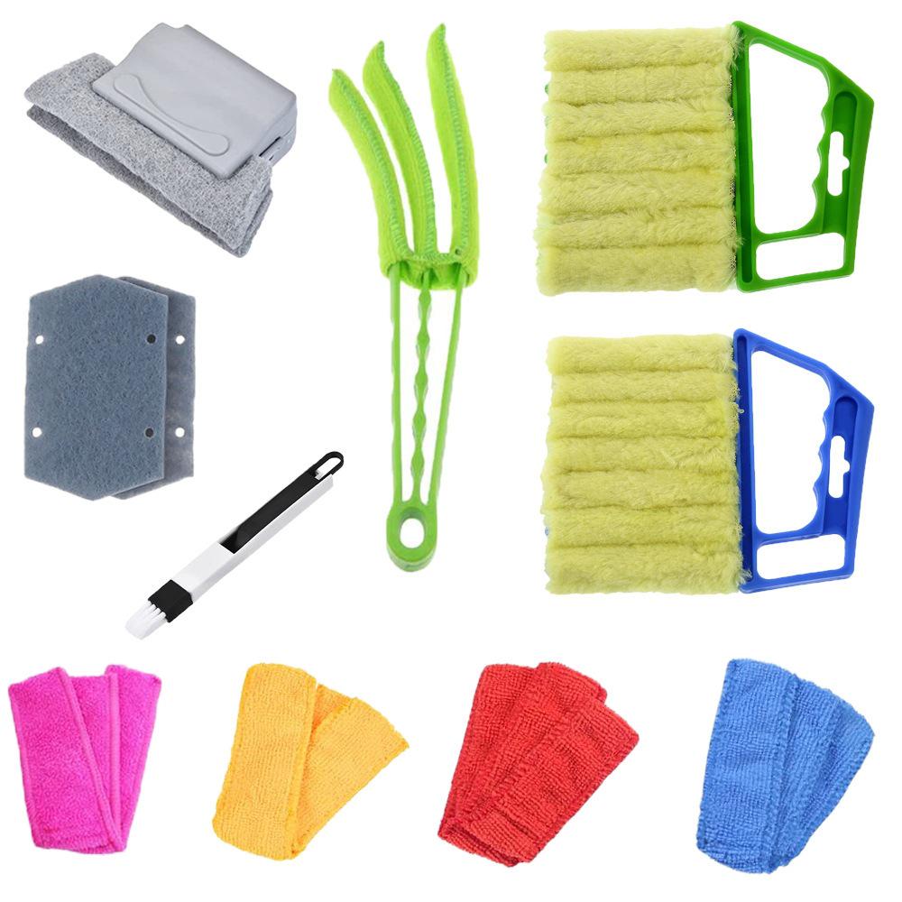 Removable Washable Dusting and Slit Cleaning Brush Set for Air Conditioner Vents, Blinds, and Windows