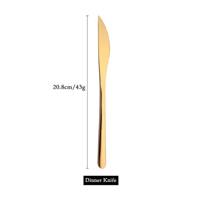 6 PCS Stainless Steel Rainbow Steak Knife Sharp Table Knives Set Restaurant Cutlery Dinner Knife Black Dinnerware Set