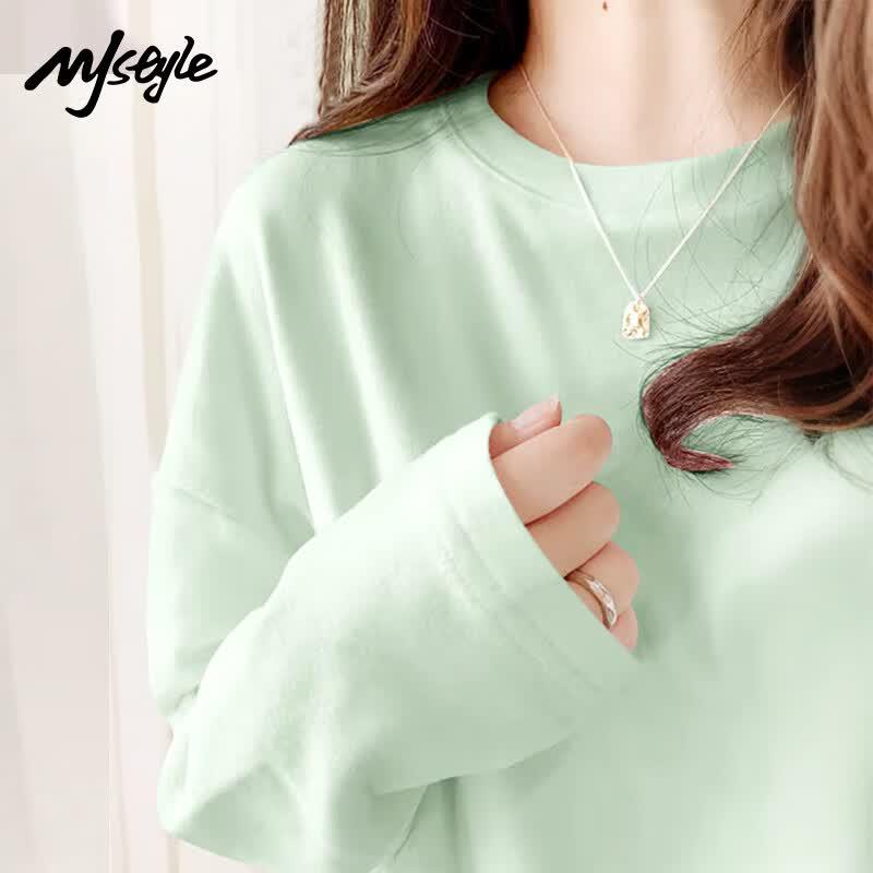 MJ STYLE Women s Pure Cotton Long Sleeve T-Shirt M