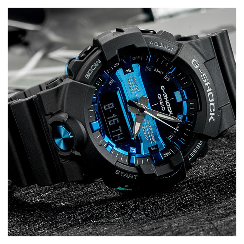 Casio LCD/pointer dual display series, fashionable contrast color, retro, versatile, classic pointer dual display, sports waterproof GA-810MMB-1A2PR