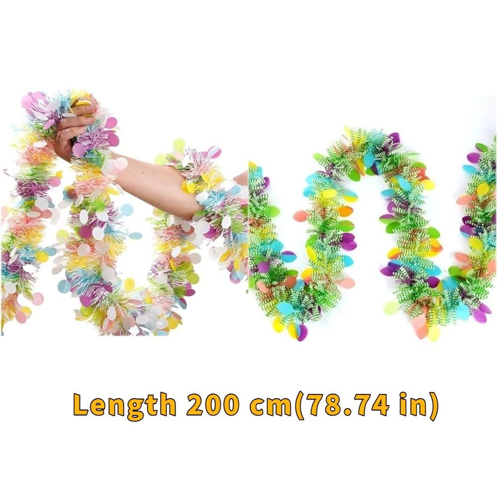 2M Spring Easter Garlands Stripe Glitter DIY Wreath Decoration Hanging Ornament  Easter Party