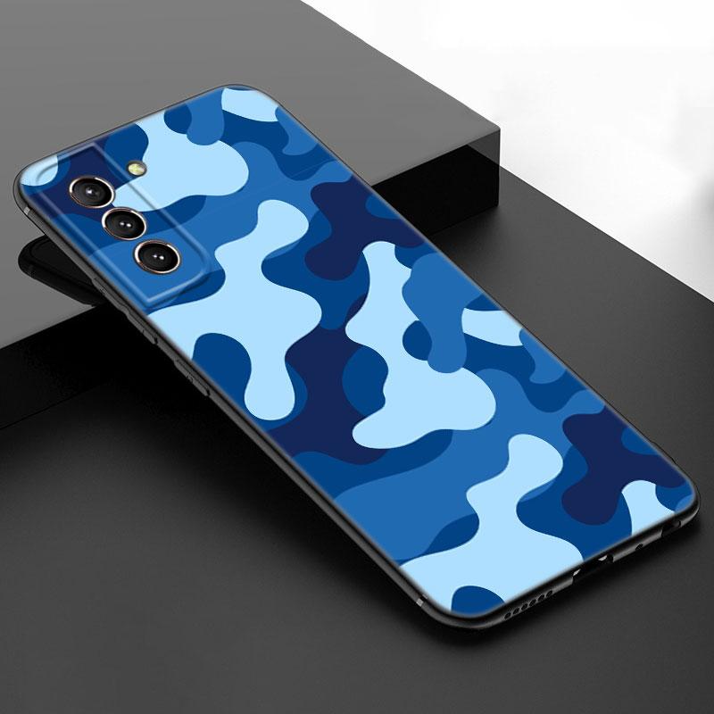 Camouflage Camo Army Black Silicone Phone Case For Samsung Galaxy S23 S21 S20 FE S24 S22 Ultra S10E S10 S9 S8 Plus